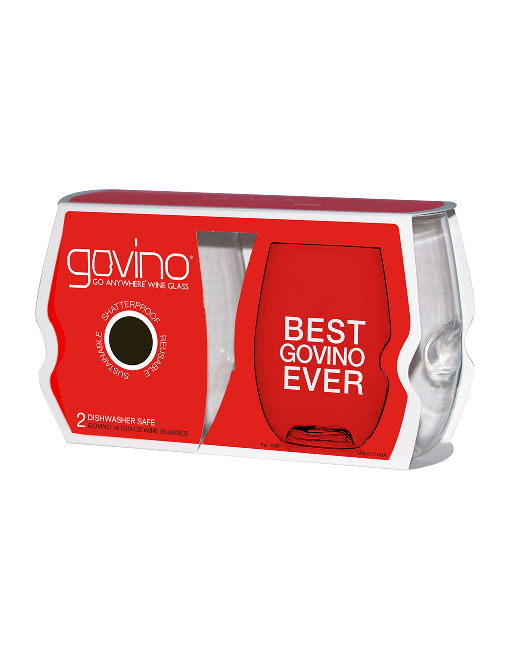 GoVino Dishwasher Safe Flexible Wine Tumblers 16 oz (4-pack) - D.Vino